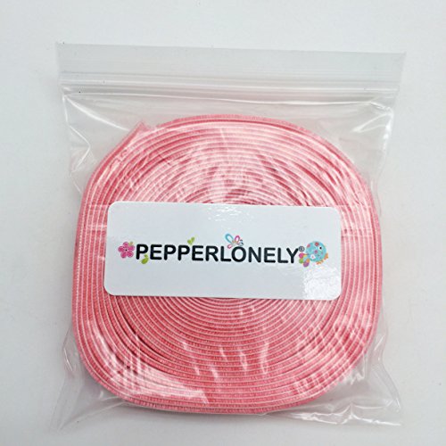 PEPPERLONELY 5 Yards Single Face Velvet Ribbon 16mm (5/8 Inch), Pink