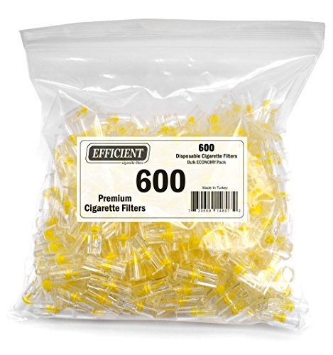 EFFICIENT 600 Per Pack, Disposable Cigarette Filters, Bulk Economy Pack (Best Way To Get Rid Of Nicotine Stains On Fingers)