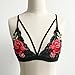 Sumen Women Girl Full Cup Lace Floral Bralette Bustier Strappy Bra (M, Black)