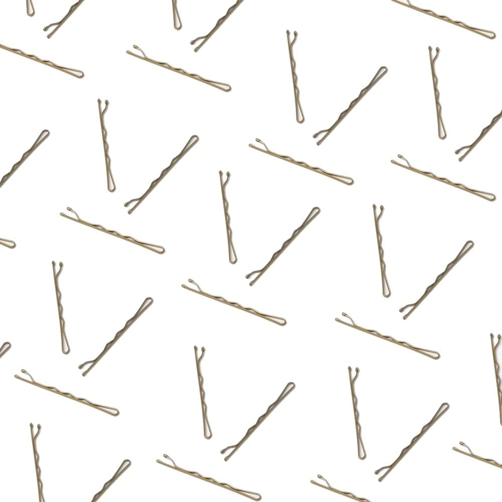 Topkids Accessories Hair Grips for Women & Girls, Bobby Pins & Kirby Grips - Small Hair Clips (45mm, Dark Blonde 72pc)