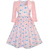 Sunny Fashion Girls Dress 2-in-1 Bolero Elegant Swan Party Dress Size 4-10