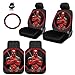Yupbizauto Marvel Comic Deadpool Car Seat Covers Floor Mats and Spring Sunshades Set with Air Freshener