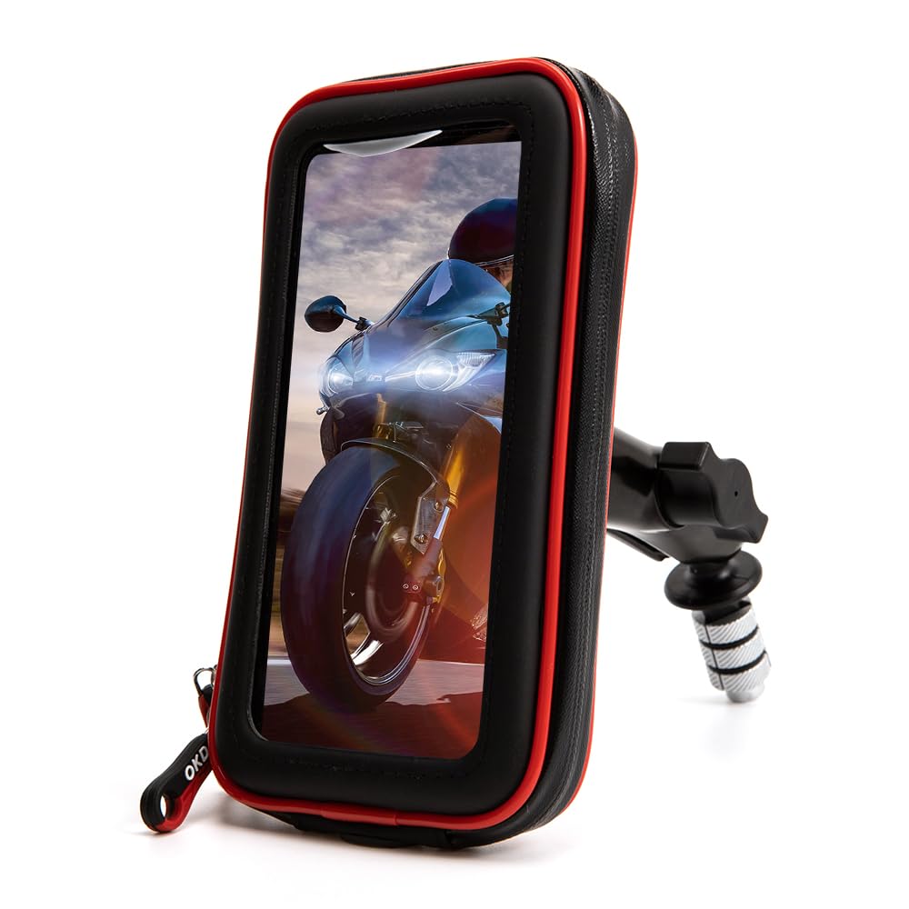 evomosa Motorcycle cell phone holder GPS holder for 4'' - 7'' smartphone Fits all motorcycles with holes 12mm-24mm For R1 R6 F5 CBR650F VFR1200 Vfr800 GSX-R750 (D)