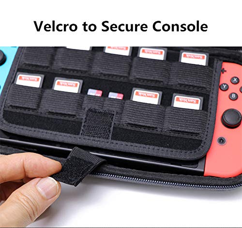 Soyan Shockproof Case for Nintendo Switch and Accessories, 19 Game Card and 2 Micro SD Card Holder (Heather Grey) - Thumbnail 3