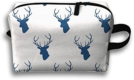 Unique Design Navy Blue Woodland Receive Bag Hand Cosmetic Bag Makeup Bag Sewing Kit Medicine Bag 600D Plain Oxford Cloth Length 25.5 Width 12.5 Height 16cm.