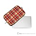 TOP CASE - Red Plaid Canvas Fabric Laptop Sleeve Bag Case Cover Compatible with Most 13-Inch Laptop/Apple MacBook White/Pro/Air 13