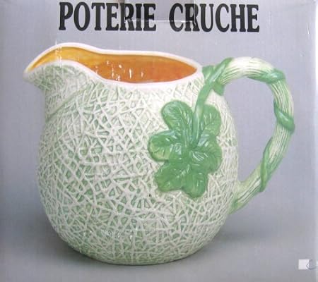 Amazon.com | Earthenware Pitcher w Cantaloupe Design: Carafes & Pitchers