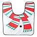 amorus 3Pcs Toilet Seat Cover & Rug & Toilet Tank Cover Set Bathroom Christmas Decorations Supplies (Snowman)