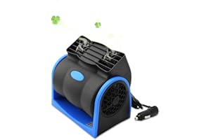 KAGOR Quiet Cooling Fan, 12V, No Leaf, 2 Speed Electric Dash Fan with Cigarette Lighter Plug for Auto SUV Vehicle Van, 7W(Blue)