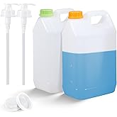 ASEVAT 2 Pcs 1 Gallon Jugs with Caps Empty Plastic Gallon Containers with Lids Oil Container Automotive Square F-Style Plastic Jug for Liquids Water Laundry Soaps Detergents Home and Commercial Use
