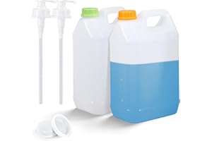 ASEVAT 2 Pcs 1 Gallon Jugs with Caps Empty Plastic Gallon Containers with Lids Oil Container Automotive Square F-Style Plastic Jug for Liquids Water Laundry Soaps Detergents Home and Commercial Use