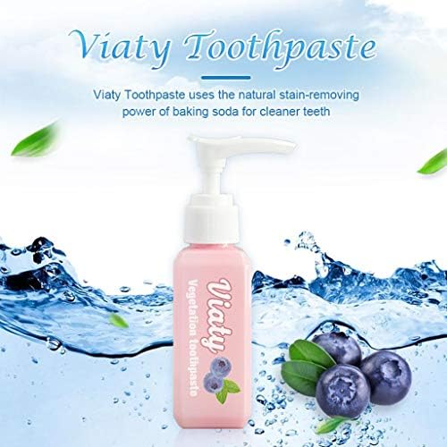 Junior Fluoride-Free Stain Removal Whitening Toothpaste, Baking Soda Viaty Toothpaste for Sensitive Teeth, Effective Natural Stain Remover, Fight Bleeding Gums Fresh Toothpaste (Pink)