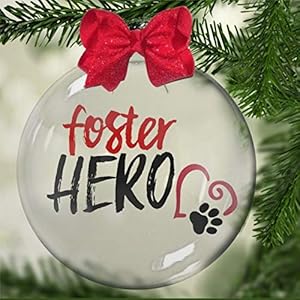 “Foster Hero” doorzichtige, vulbare kerstbal voor geadopteerde hondjes