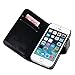 For Apple iPhone 5 5G 5S, Mchoice 1PC Retro Leather Wallet Flip Cover Case for Apple iPhone 5 5G 5S (Black)
