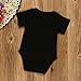 Infant Baby Boy Girl Short Sleeve Romper Jumpsuit Clothes Letters Print Clothes (3-Months, Black)