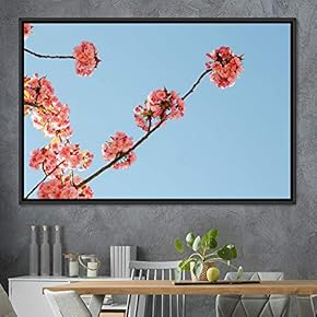 signwin Framed Canvas Wall Art Bright Flowers Closeup...
