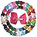 XIMA 25pcs 4inch Grosgrain Ribbon Baby Boutique Hair Bows Clips for Hair Accessories (with clip Mixcolors)