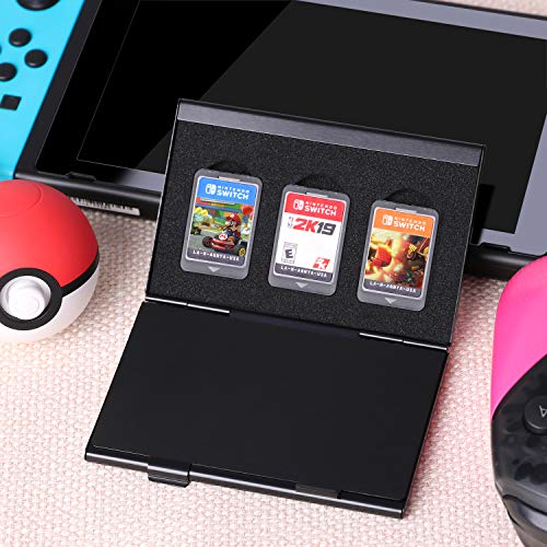 Premium Game Card Case for Nintendo Switch, Aluminum Game Cartridge Holder for Nintendo Switch (Hold 6 Game Cards) - Black - Thumbnail 5