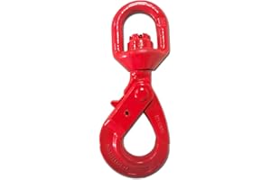 YANBORUI Swivel Self-Locking Hook 17636 lbs Heavy Duty Swivel Lifting Hook Swivel Lifting Hook Hoist Hook Sling Heavy Cargo 【8.0ton】