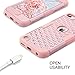 ULAK iPod Touch Case 5 6th Generation, iPod Touch 7 Case, Bling Glitter Hybrid Heavy Duty Protection Shockproof High Impact Resistant Hard PC Soft Silicone Protective Case, Rose Gold