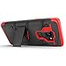Zizo Bolt Cover - Case for Samsung Galaxy S9 with Military Grade + Glass Screen Protector & Kickstand and Holster (Black/Red)