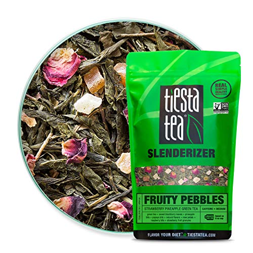Tiesta Tea Fruity Pebbles, Strawberry Pineapple Green Tea, 1 Pound Bag, Medium Caffeine, Loose Leaf Tiesta Tea Fruity Pebbles, Strawberry Pineapple Green Tea, 1 Pound Bag, Medium Caffeine, Loose Leaf