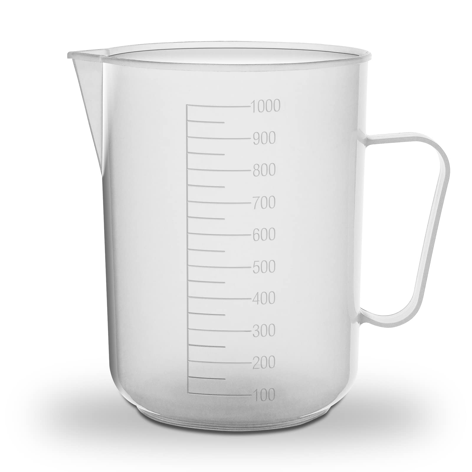 RE-GEN 1000ml (1ltr) Clear Plastic Graduated Container Beaker Measuring Jug – Ideal for Home, Kitchen, DIY, Laboratory, DIY, Arts & Crafts