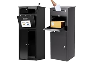 OYN Package Delivery Boxes for Outside, Large Anti-Theft Parcel Drop Box Heavy-Duty Steel Package Delivery Box for Outdoor Porch, Package Delivery Sign Included, 15,74"L*16.92"W*44.5"H
