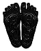 Mato & Hash 5-Toe Exercise Barefoot Feel Yoga Toe Socks With Full Grip - Blackout CA7000GR M/L