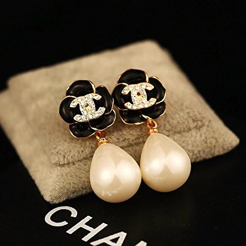Darling Jewelry Women's fashion earrings (black pearl)