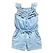 OWIKAR Baby Girls Rompers Lace Denim Vest Shorts Boat Neck Summer Dress,3-4T,100