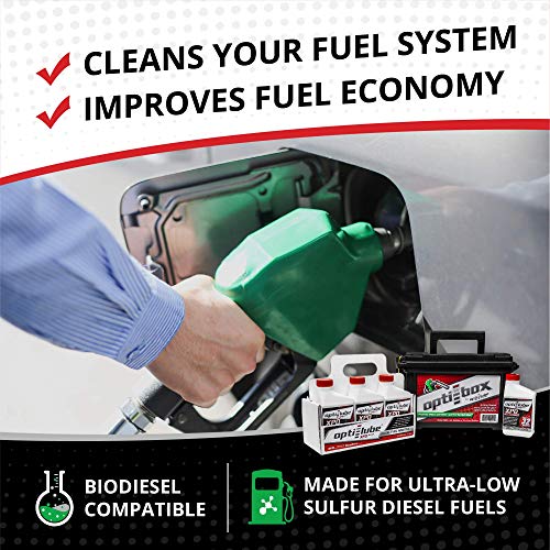 OptiLube XPD Formula Diesel Fuel Additive 6 pack 8oz bottles with Optibox Treats up to 32