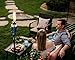 OETUIOW Tiki Brand 64-inch Swirl Metal Tiki Torch with Blue Bubble Glass Head