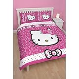 Hello Kitty Childrens Girls Sommerwind Reversible Duvet Cover Bedding Set (Double) (Pink)