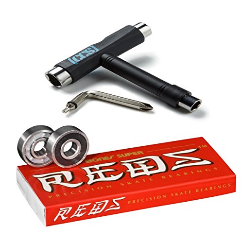 Bones Super Reds Bearings W/CCS Skateboard Tool