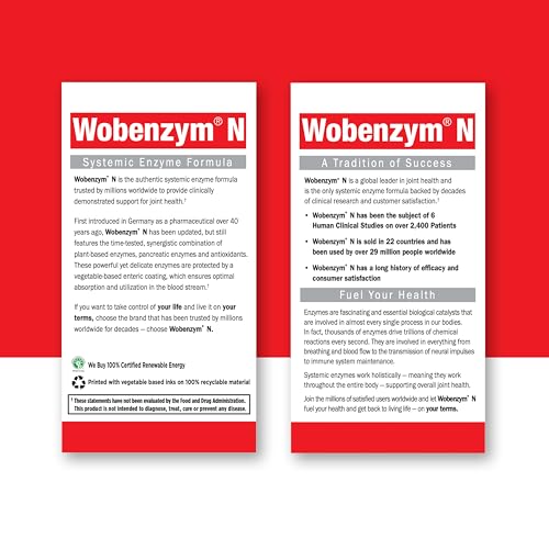 GARDEN OF LIFE JOINT SUPPORT SUPPLEMENT – WOBENZYM N SYSTEMIC ENZYMES, 200 TABLETS