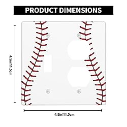 Pznen 2-Gang 1-Toggle/1-Duplex Wall Plate, Baseball