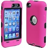 Deluxe Pink 3-part Hard/Skin Case Cover For iPod Touch 4 4G 4th Gen