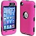 Deluxe Pink 3-part Hard/Skin Case Cover For iPod Touch 4 4G 4th Gen
