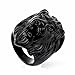 COPAUL Jewelry Punk Rock Men's Stainless Steel Rings, Lion Style,Black Color,Size10