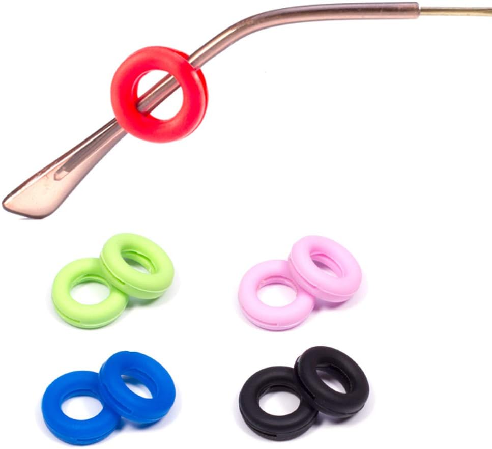 4 Pairs Color Random Round Silica Gel Eyeglass AntiSkid Ear Pads Anti Fall