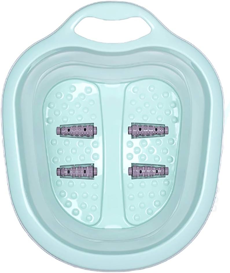 HAYAN Foot Spa Foldable Footbath Tub with Foot Massagers Large Thicken Size 19.6×15.7×7.8"(Green)