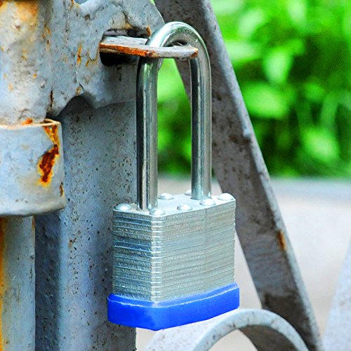 SEPOX 40mm Keyed Alike Laminated Steel Padlock with Long Shackle, 1-9/16" Wide Body Pack of 4