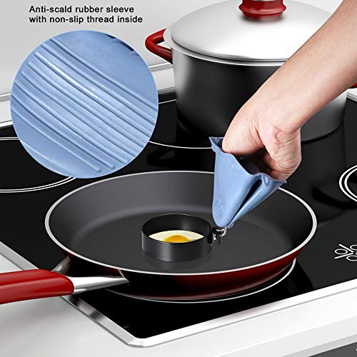 image for Feeke 4 Packs Non-Stick Egg Ring Make and Shape Fried Egg, Stainless S