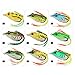 Goture Topwater Frog Lures Fishing Soft Bait Kit Crankbait with Gift Packaging for Snakehead Bass 9 Pieces