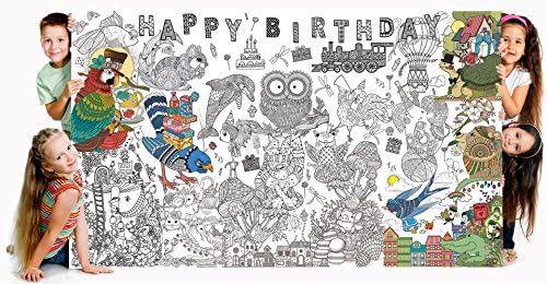 Great2bColorful Really Big Coloring Poster (60''x 36'') Happy Birthday