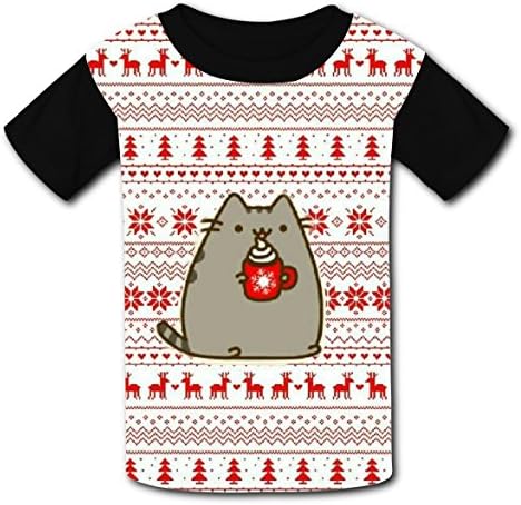 RAWWALKERONE Ppucheenn_Kit Cat Christmas T-shirts Tee Shirt Short Sleeve Costume Kids L