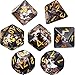 EBOOT Polyhedral 7-Die Dice Set for Dungeons and Dragons with Black Pouch (Transparent Black)