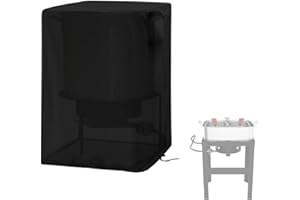 Aidetech Outdoor Deep Fryer Cover Fit for Nexgrill 18 Qt. Aluminum Fish Fryer / OuterMust Deep Fryer Pot, Waterproof Propane Fryer Cover for Outdoor Cooking, Outdoor Portable Cooker -(17x25x14 inch)