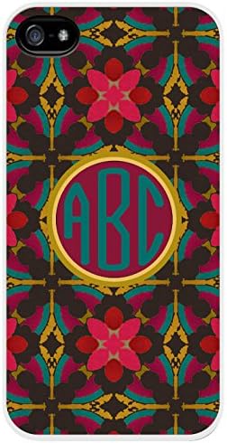 Personalized Monogram Arabian Knights Rose Mustard Pattern iPhone 5/5s Case Cover *RUBBER*